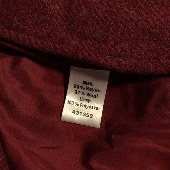 APPLESEED’S Red Wool Button Blazer Coat Jacket - 14 - New without tags - Picture 5 of 12